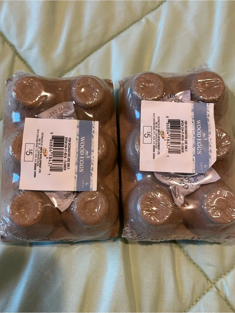 Six pack wooden floral eggs (2packs)